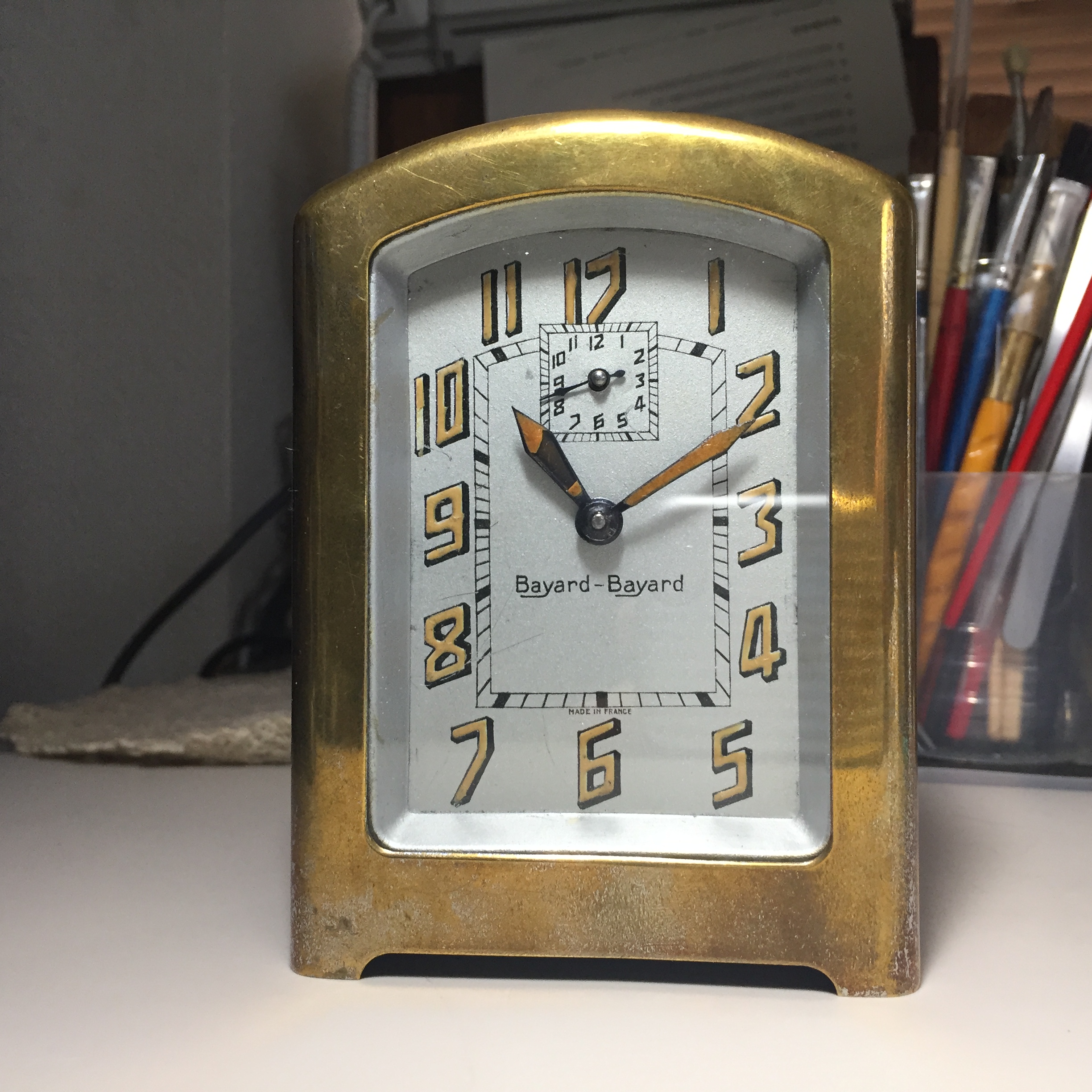 1930年代 フランス バヤール社 真鍮側 目覚まし時計をオーバーホールしました