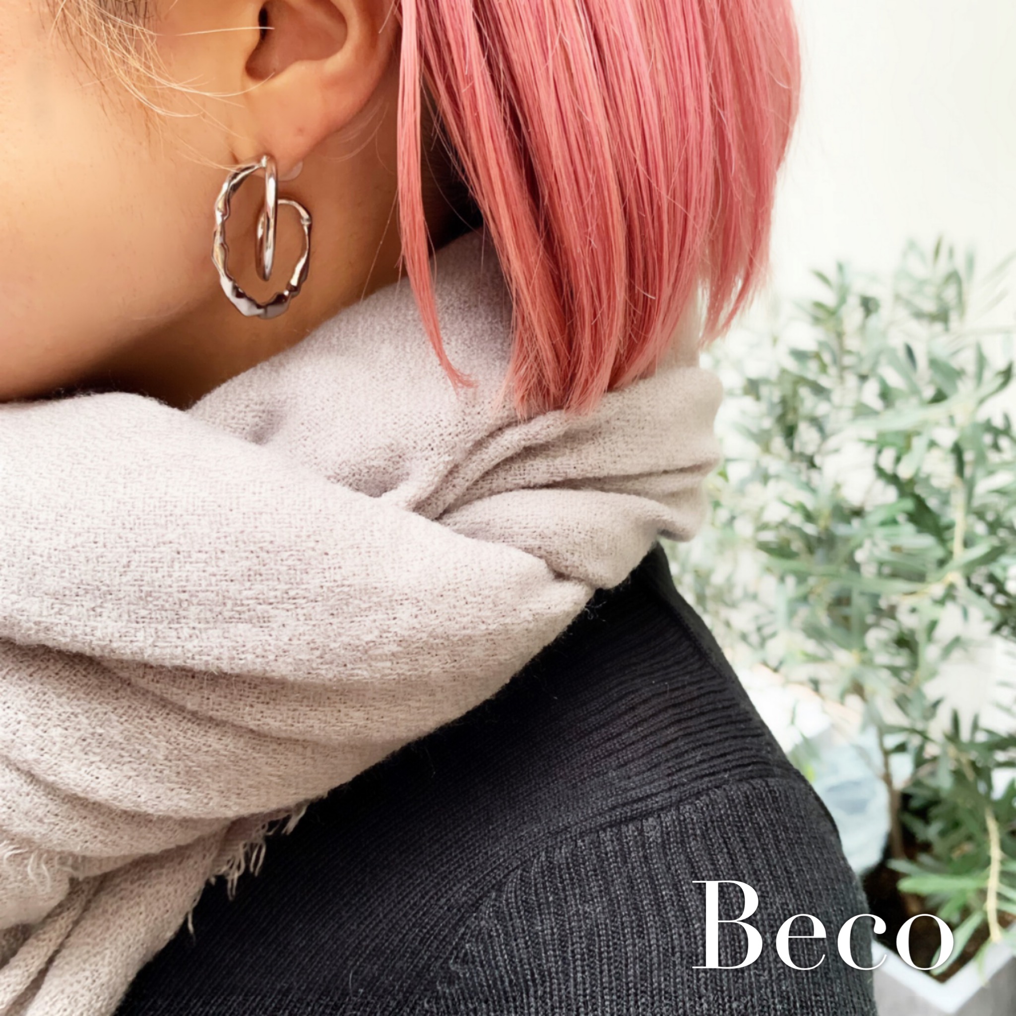 silver hoop♡