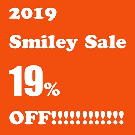 全品１９％割引の2019 Smiley Sale開催中！送料無料！どうぞよろしくお願いいたします。