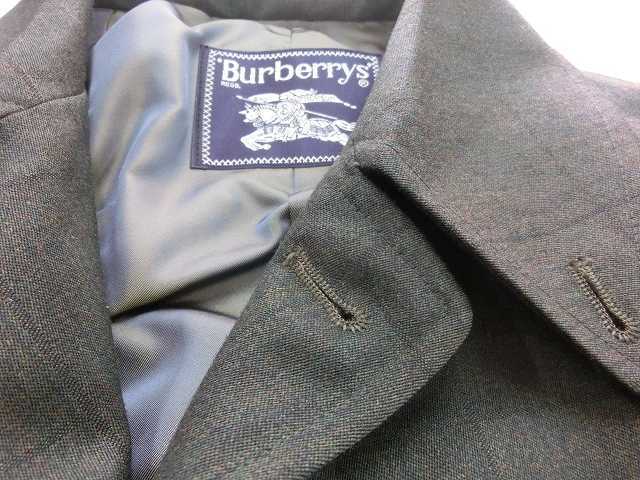 中古品　古着/メンズ：Burberrysバーバリー　ウールステンカラーコート　ウインドウペンチェック