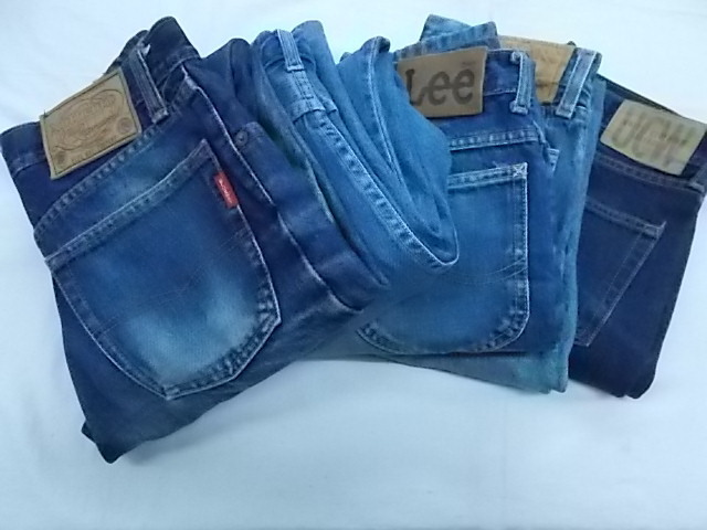 GG-1 LEVIS Lee 他 デニムジーンズ ロング4本 ハーフ1本 ブランドサイズ