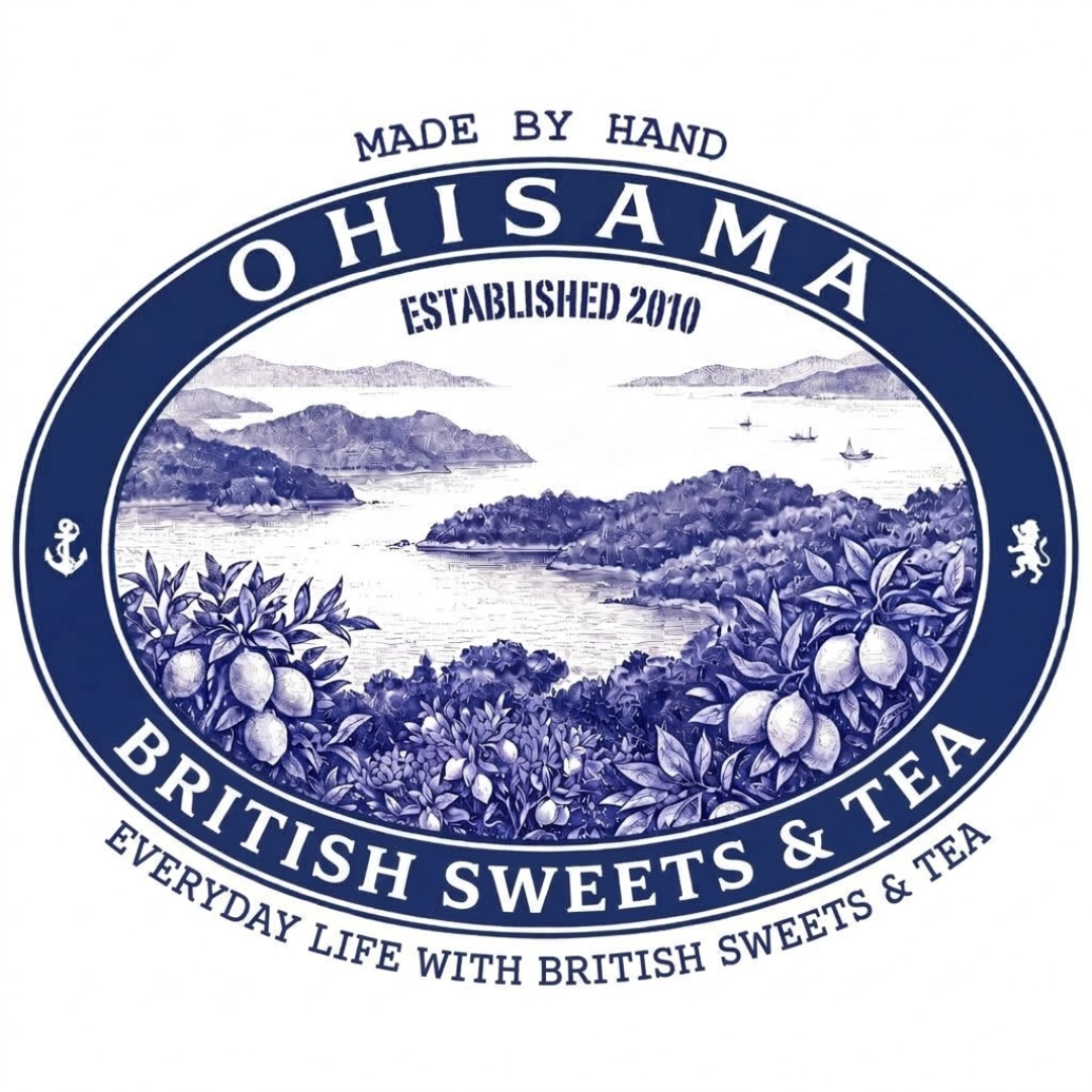 9 OHISAMAのロゴには、瀬戸内と英国への想いを詰め込みました。