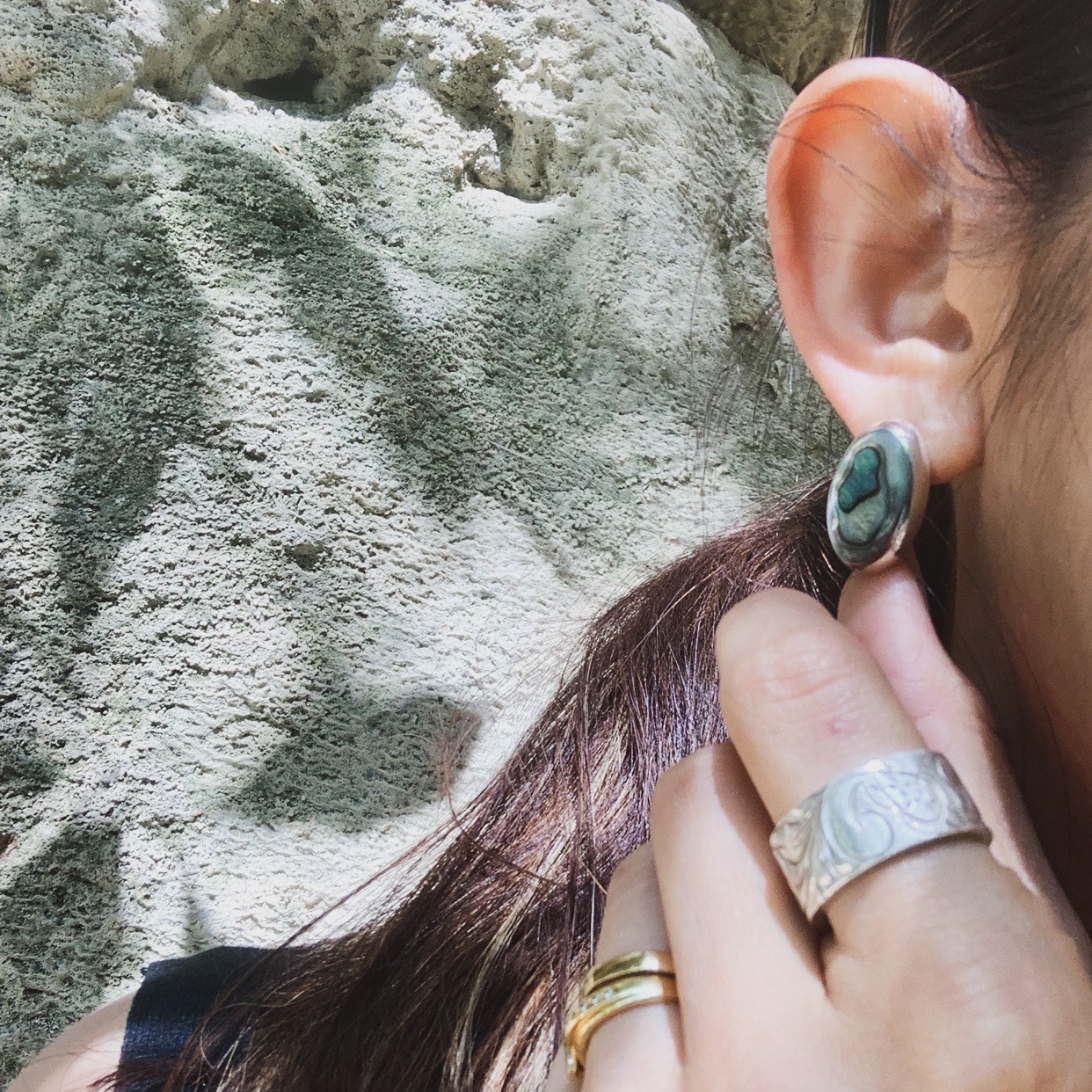 メキシコシルバーのシェルピアス🐚