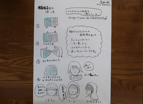 腹巻帽子の使い方