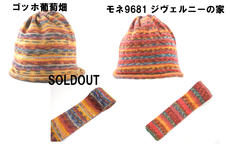 ゴッホの葡萄畑とモネの家【オパール毛糸】