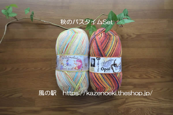 秋のバスタイムセット【オパール毛糸】