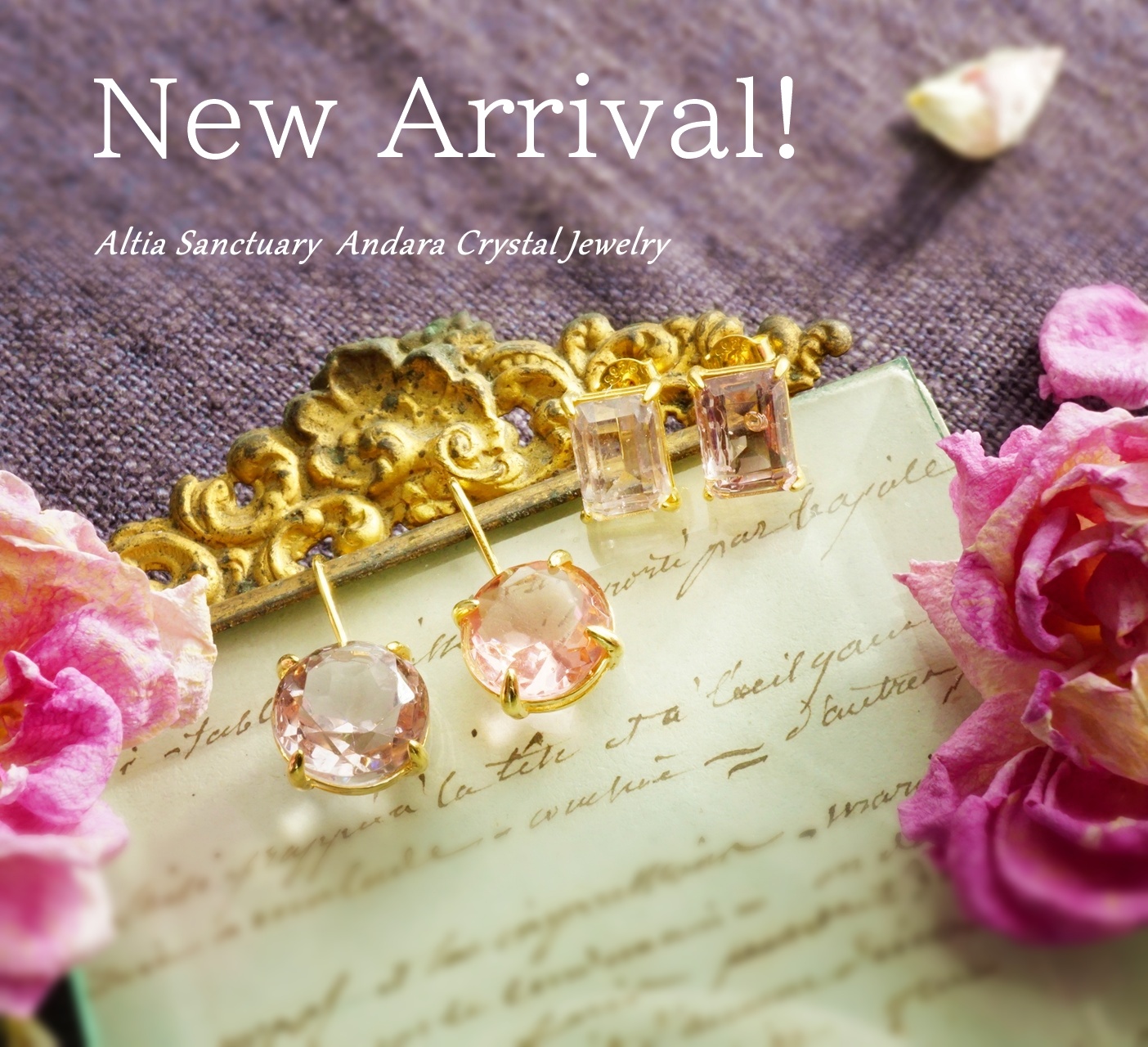 愛らしいアンダラクリスタルピアス２点入荷しました✨