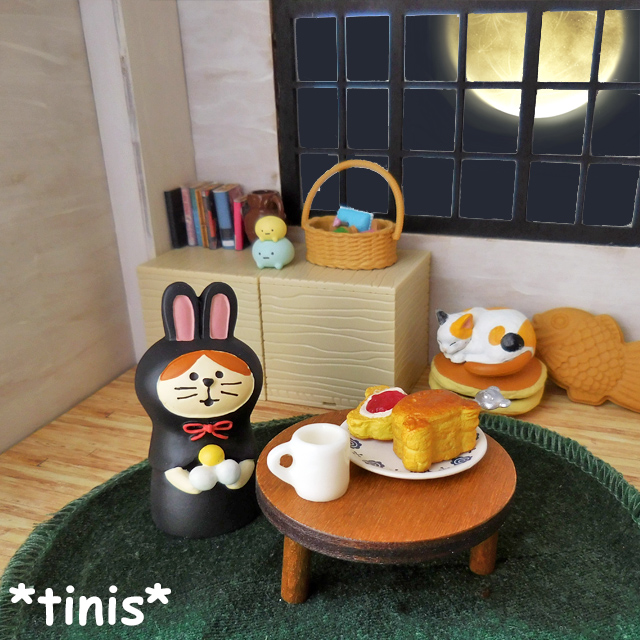 ねこずきんお月見うさぎ