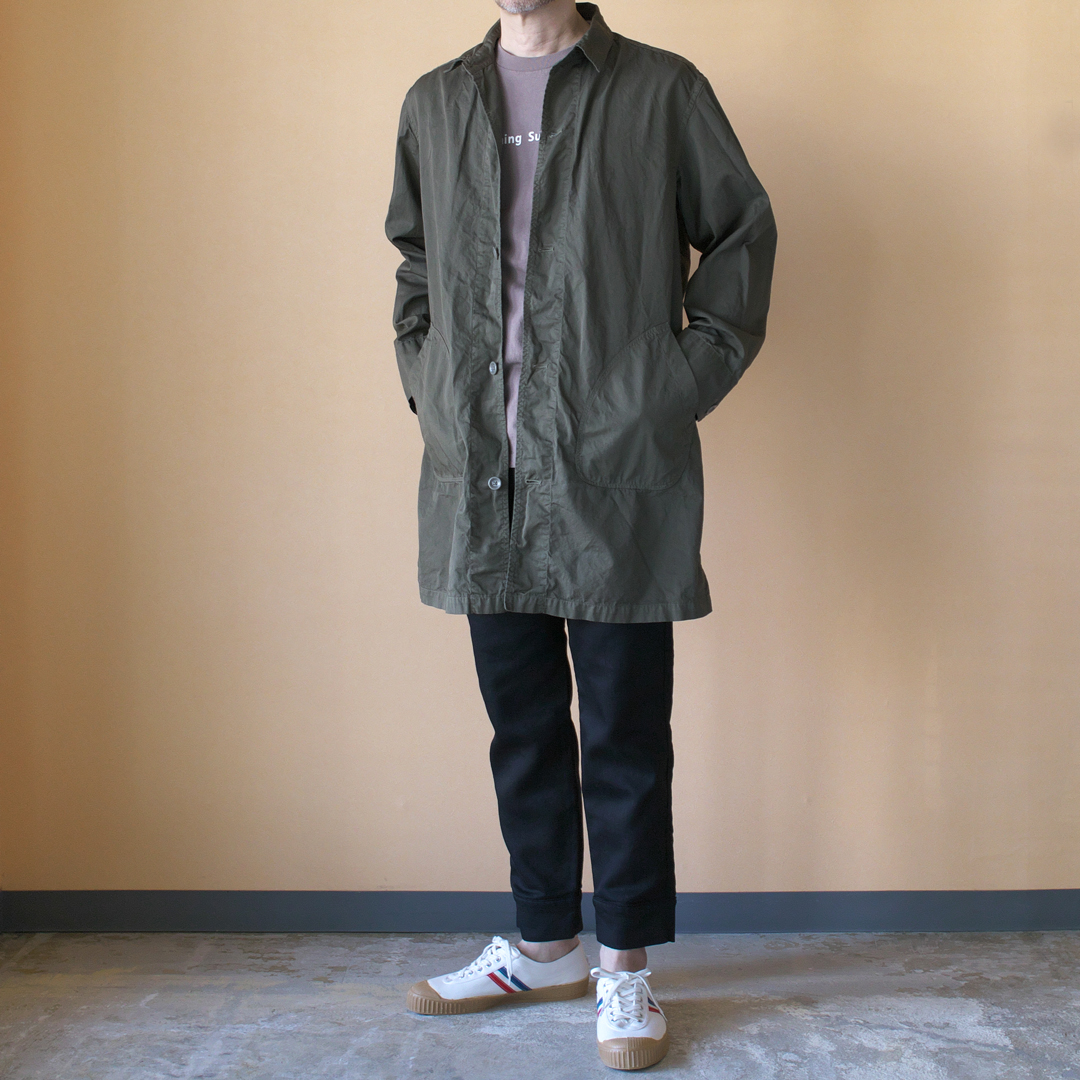 Manual Alphabet マニュアルアルファベット　コットンギャバ製品染シャツコート