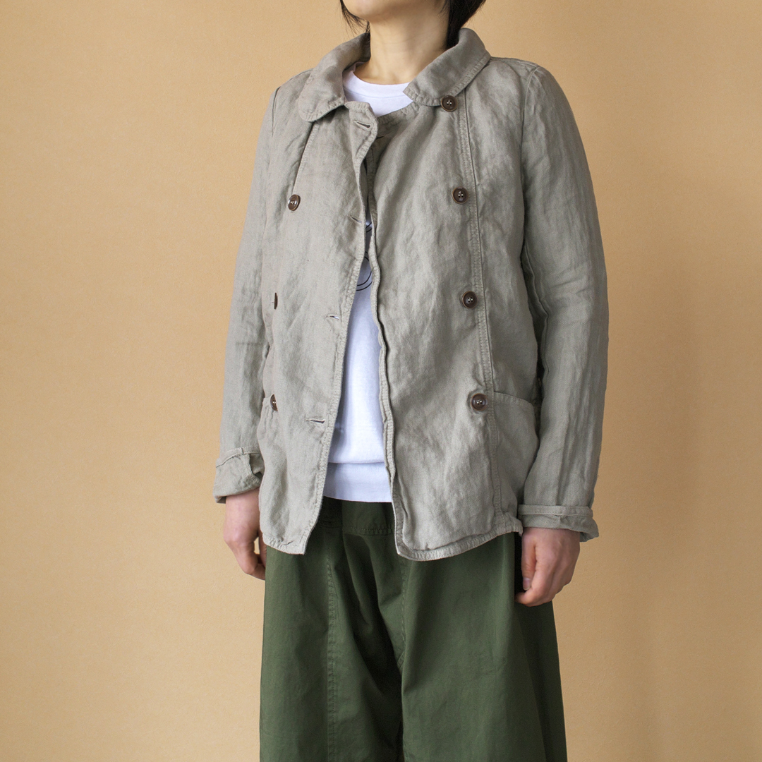 ARMEN アーメン　round collar double jacket　ラウンドカラーダブルジャ