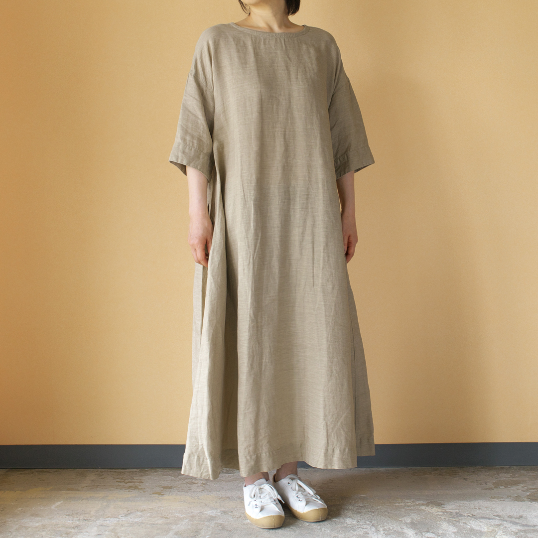 Gauze# ガーゼ back tucked one piece バックタックワンピース