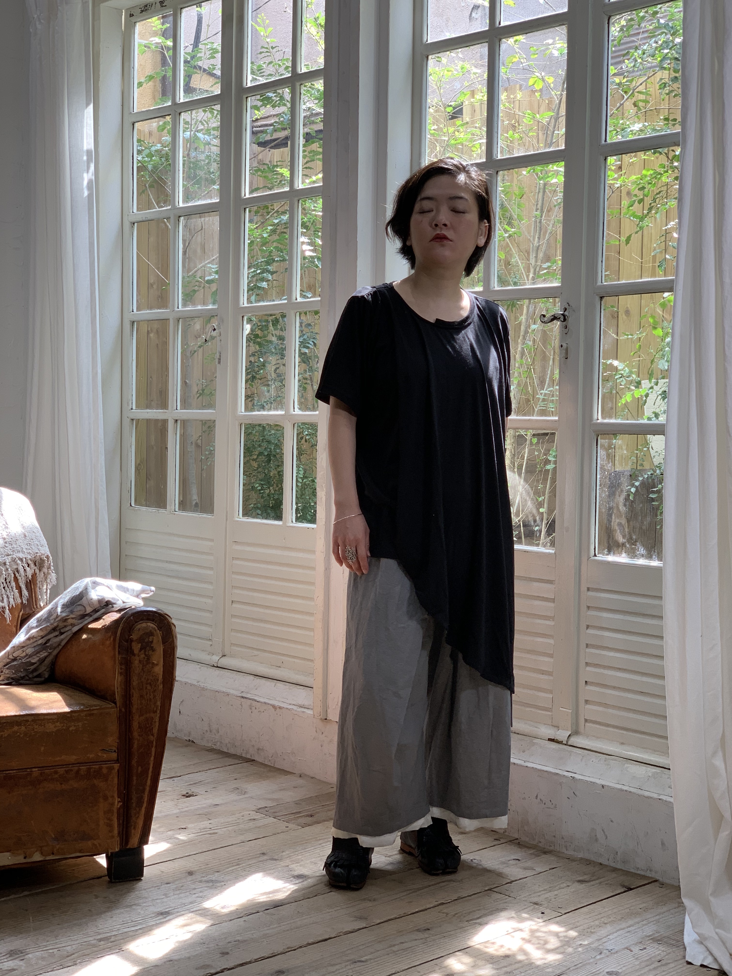 asymmetry cut＆sew   classical trouser