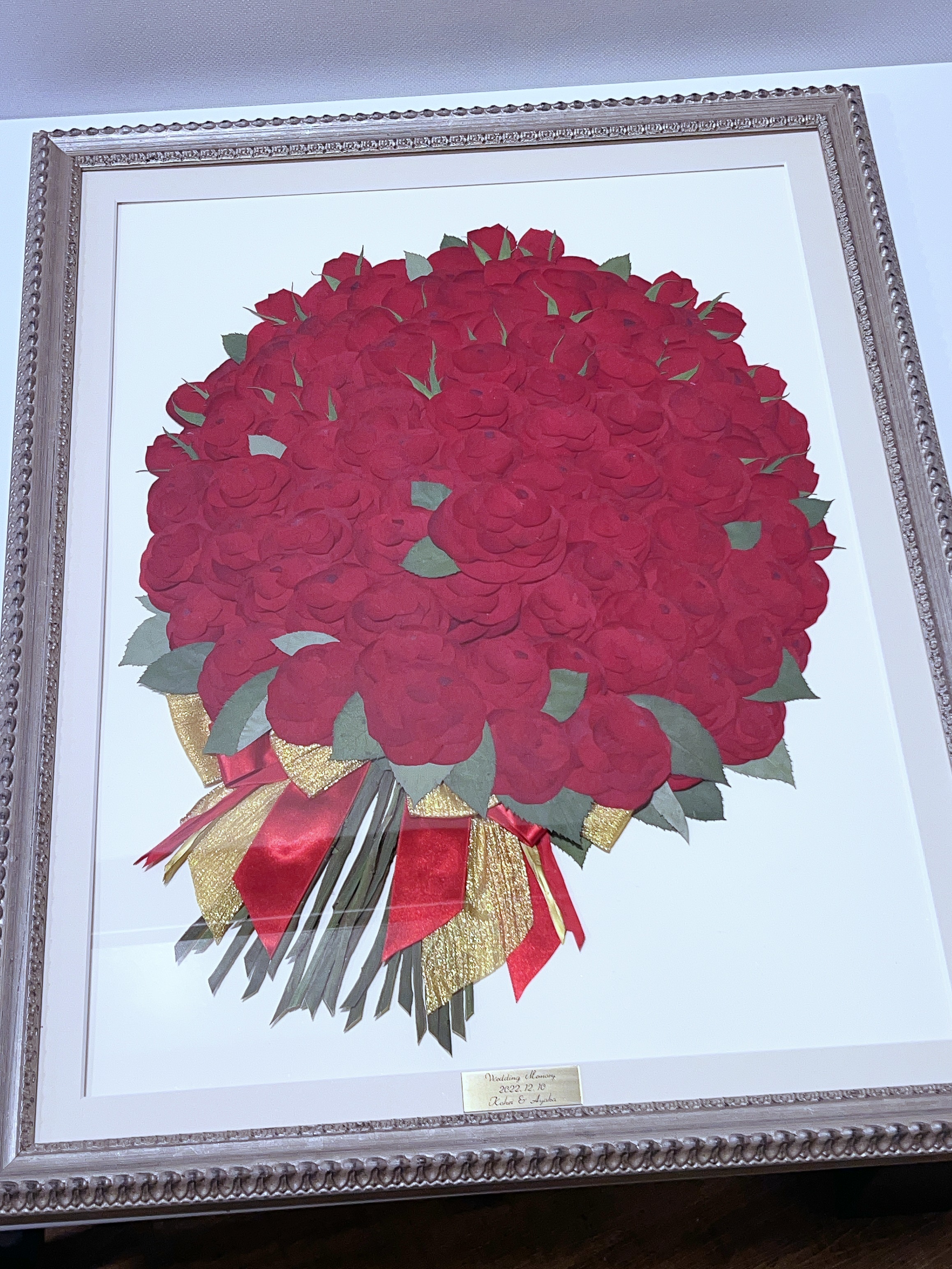 プロポーズの花束108本　生花保存加工が出来上がりました🌹