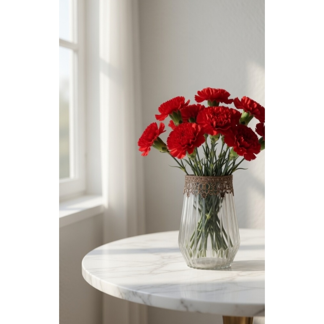 母の日に贈りたい🌹繊細なゴールドの装飾とシルエットが美しいフラワベース🌹