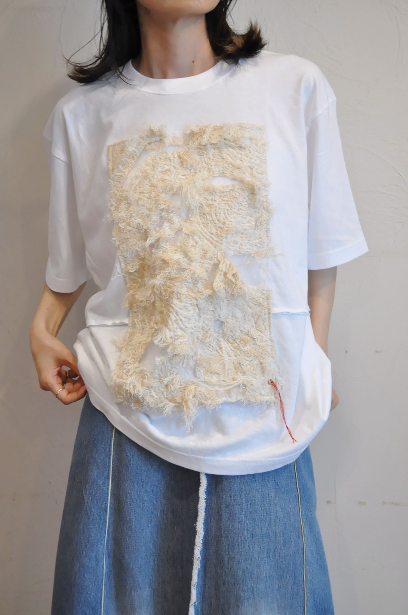 "RehersalL" フリンジジャガードTシャツ
