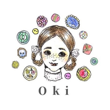 "Oki"ヴィンテージボタンのアクセサリー。