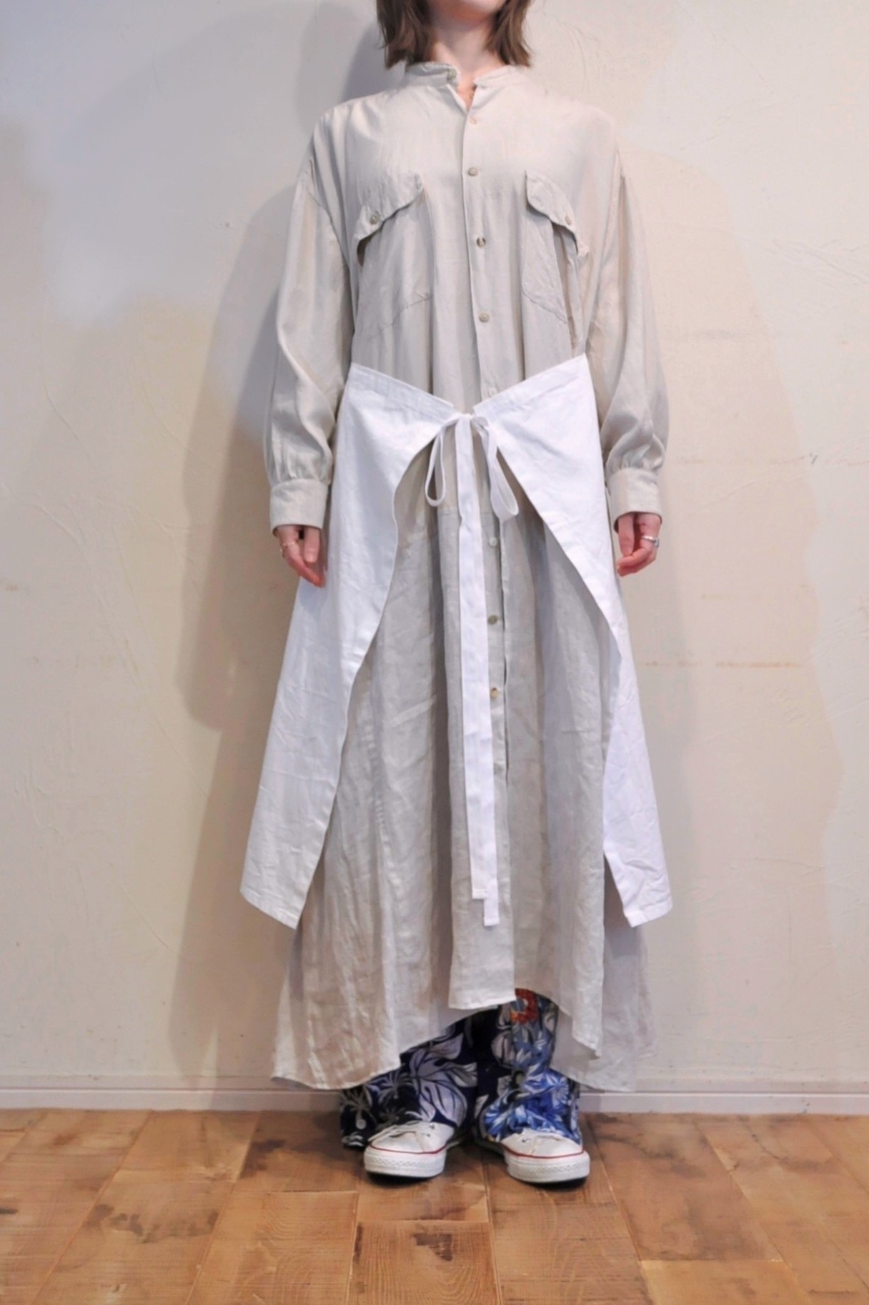 "RehersalL"ドッキングシャツワンピース。