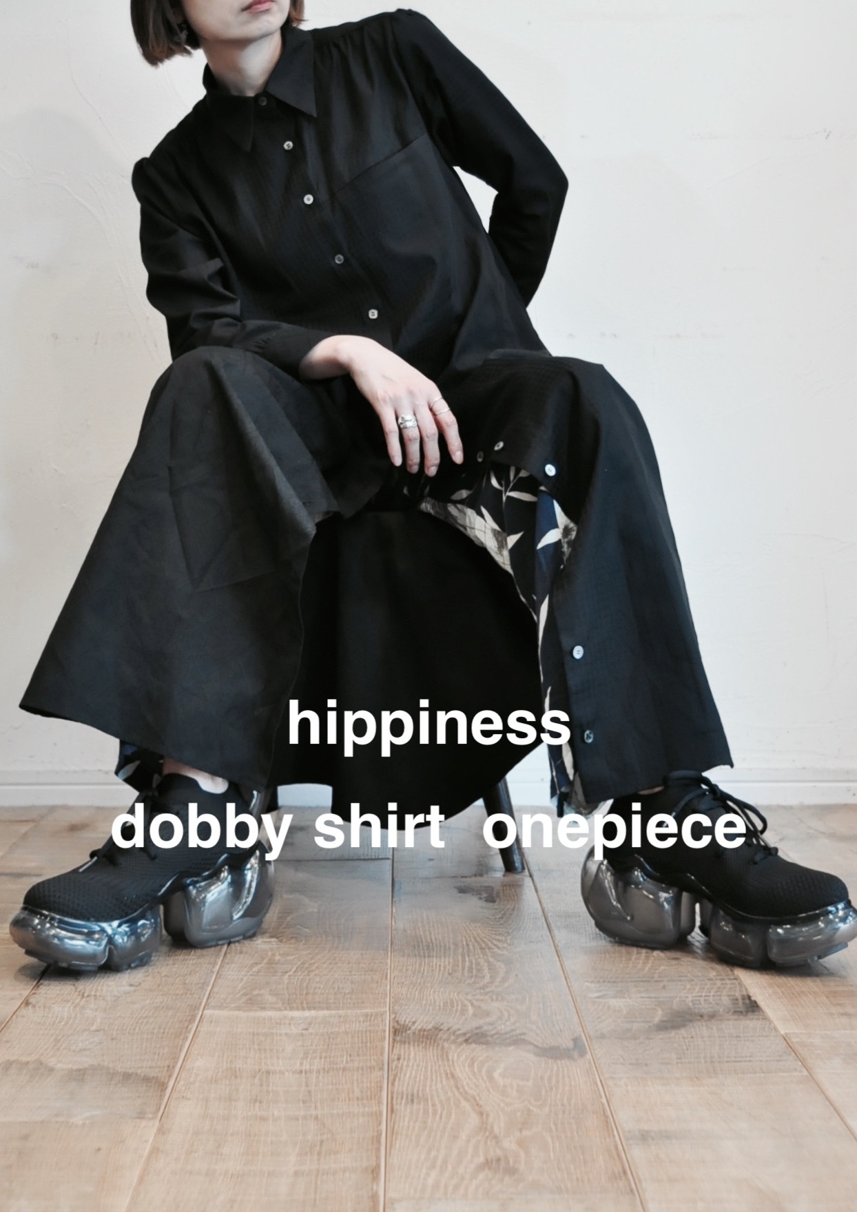 "hippiness" ドビーシャツワンピース