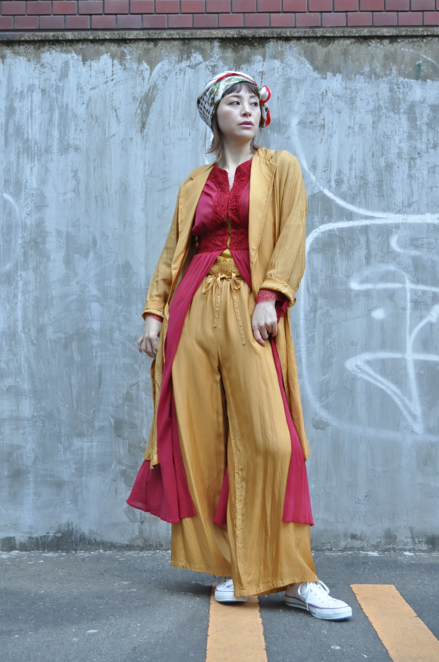 "hippiness"キュプラコーディネート。