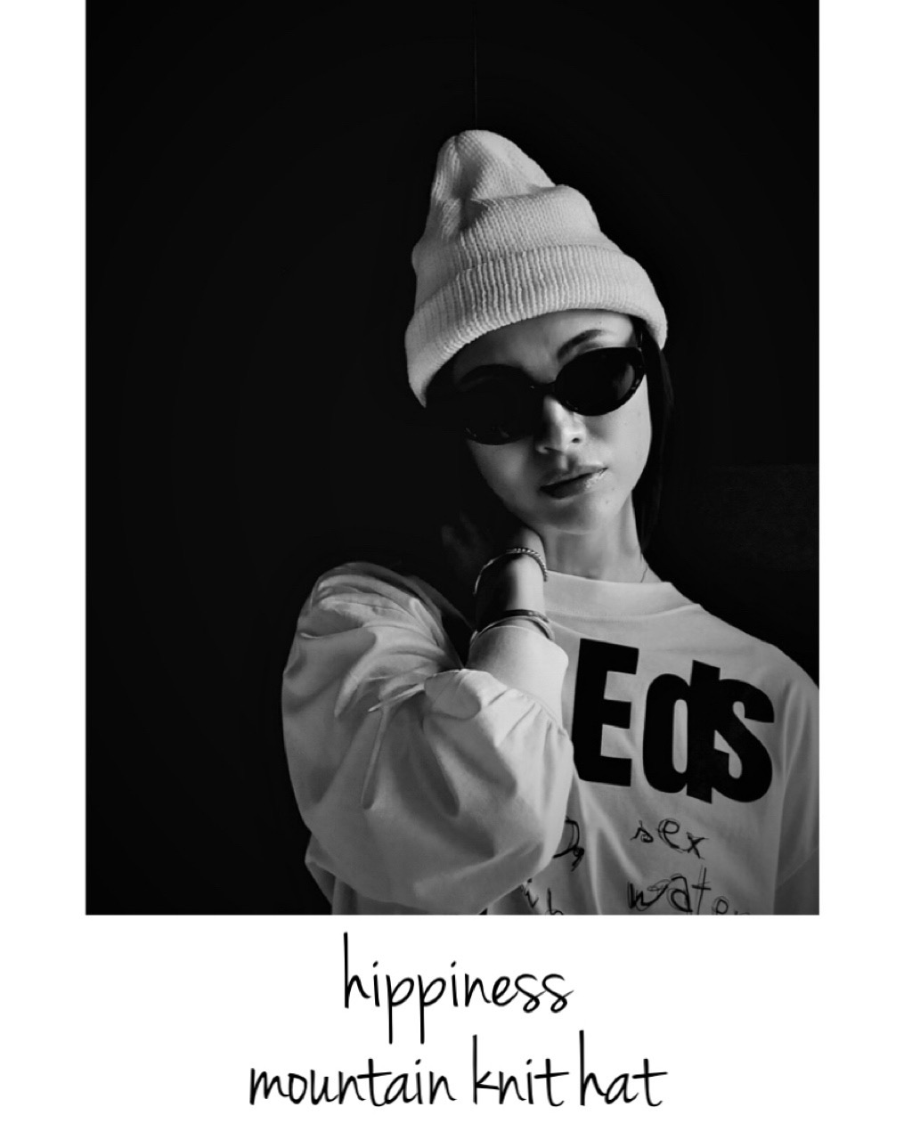 "hippiness" mountain knit hat
