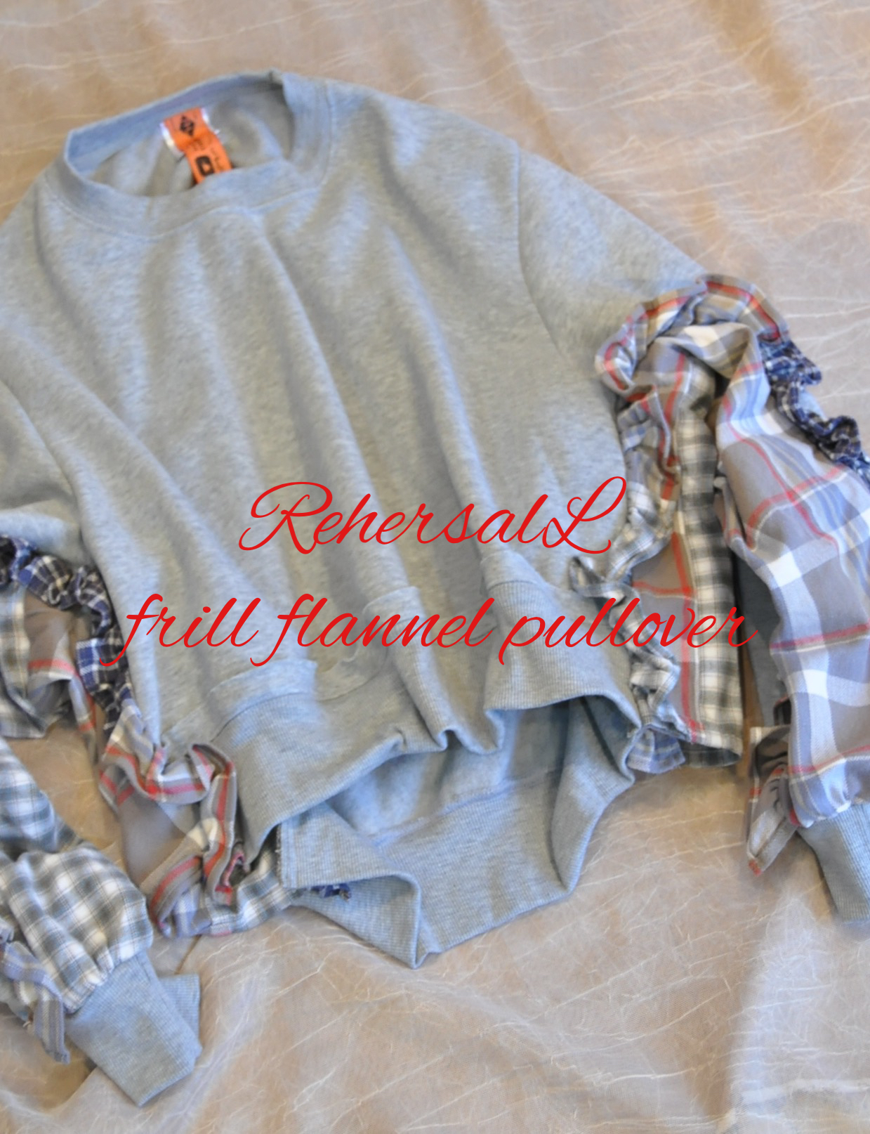 "RehersalL" フリルフランネルプルオーバー