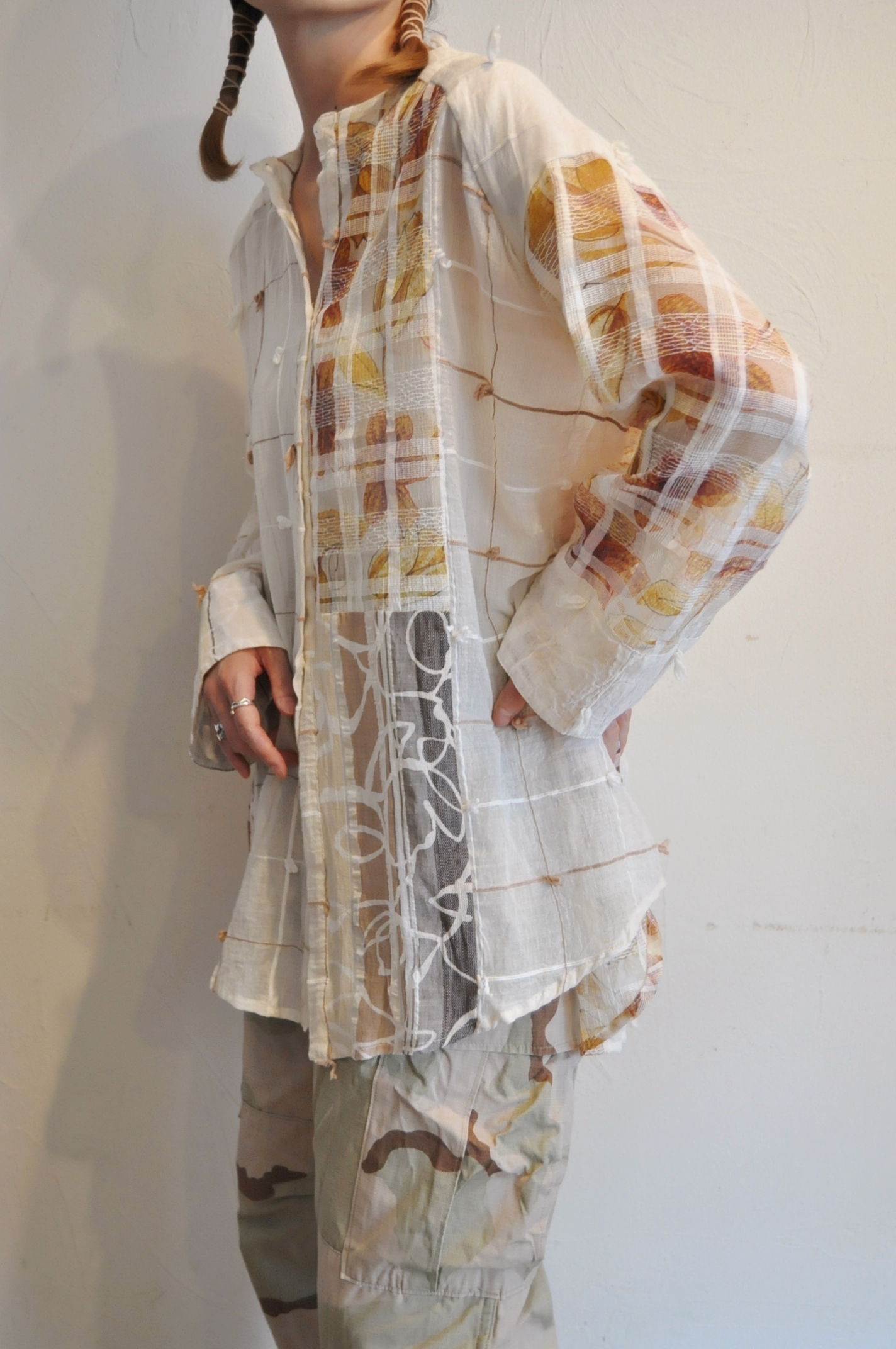 "RehersalL"パッチワークシャツ。