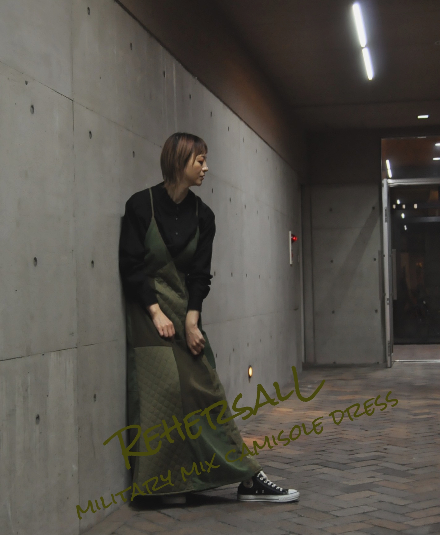 "RehersalL"ミリタリーミックスキャミソールドレス