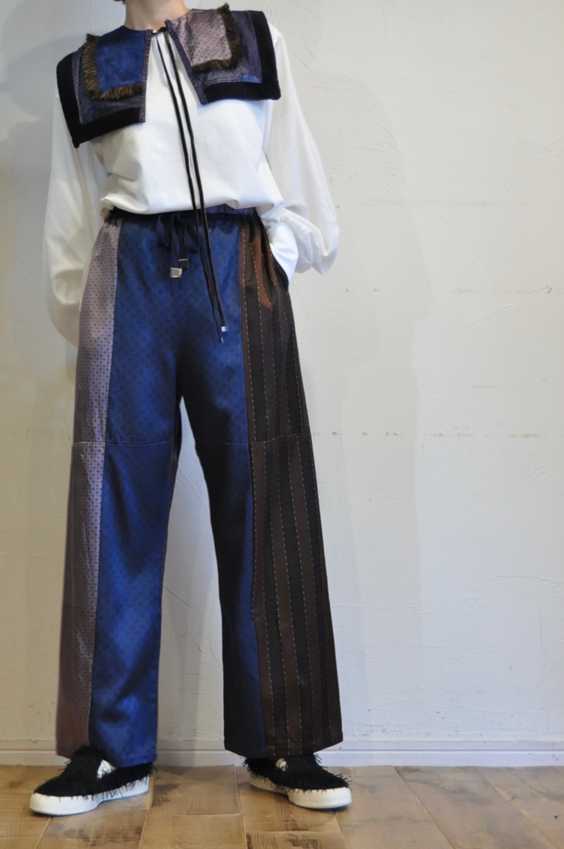 "RehersalL"柄×柄パッチワーク。