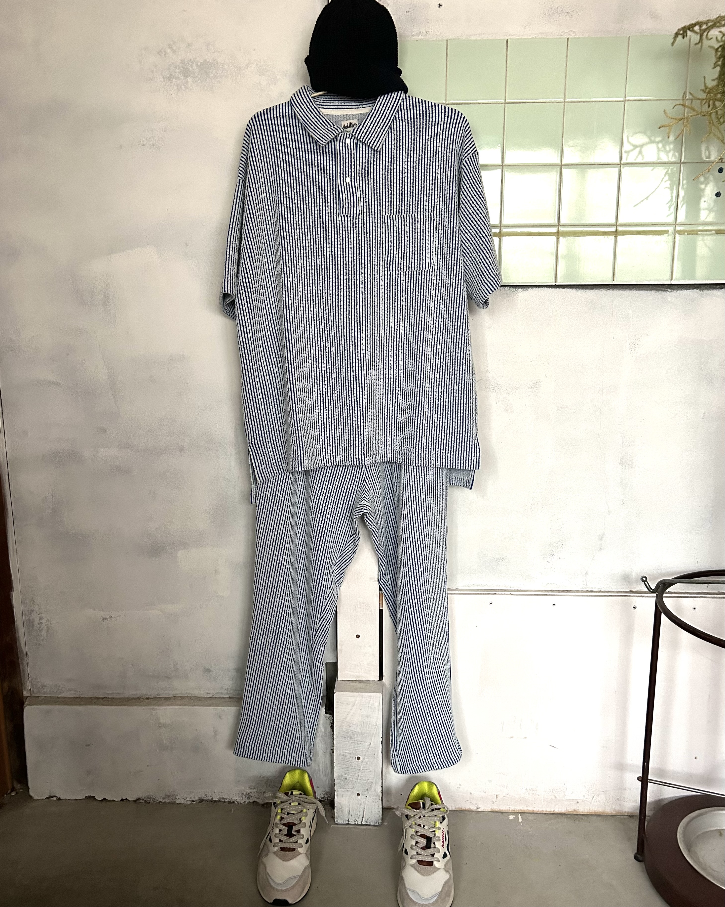［RIDING HIGH UNISEX］SEERSUCKER JERSEY BIG POLO