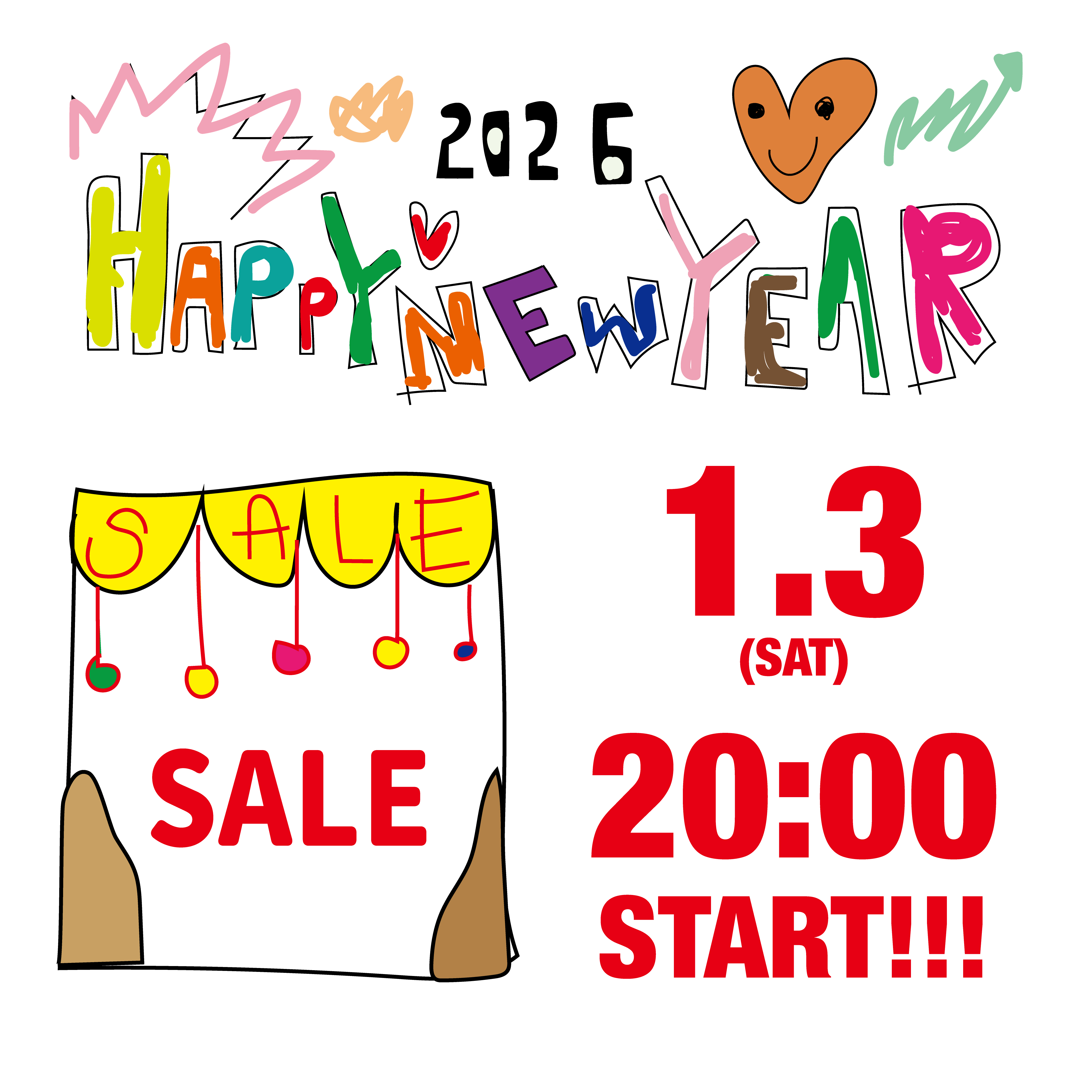 NEW YEAR SALE 1/3 20時より
