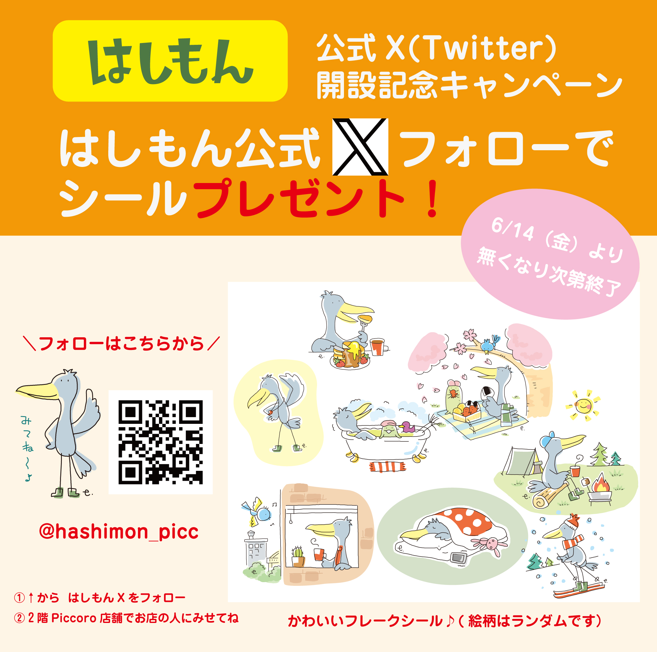 【店頭】はしもんX開設記念プレゼントキャンペーン