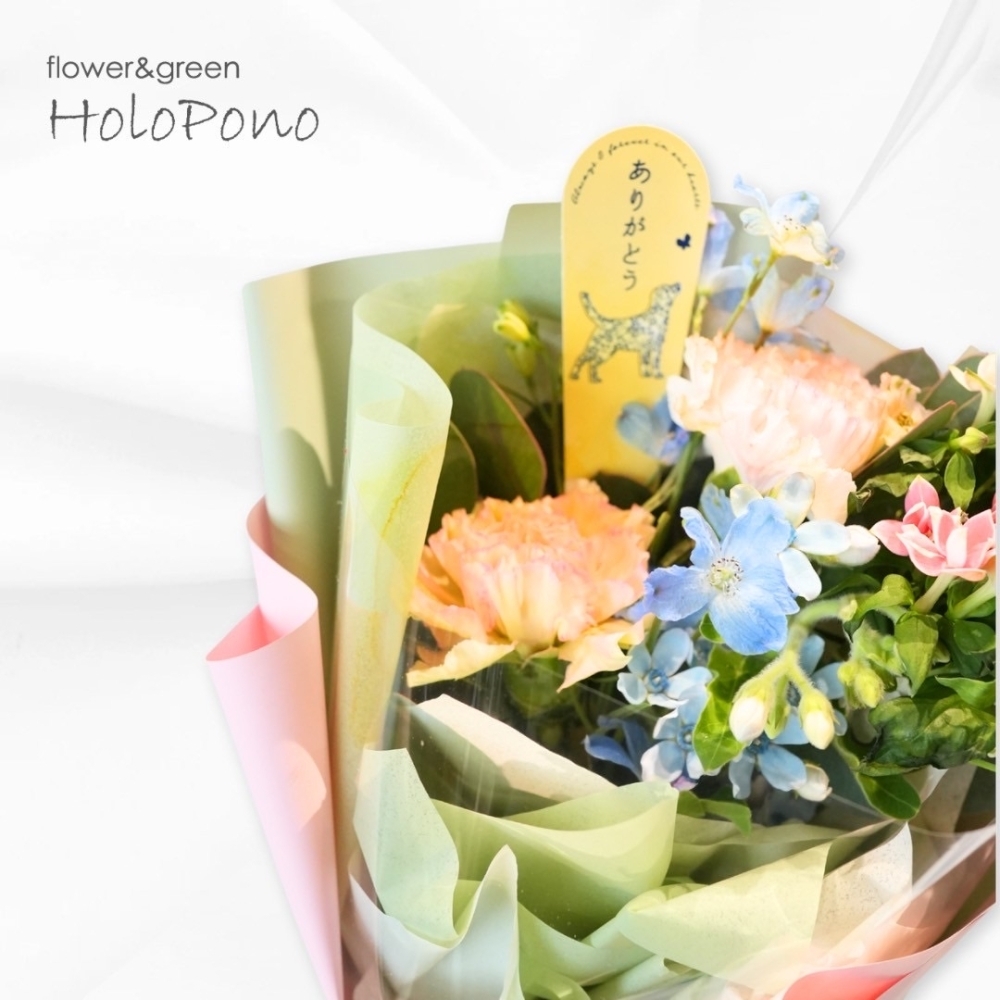 ペットちゃんへのお供え花束特集—やさしい色合いと想いを込めて