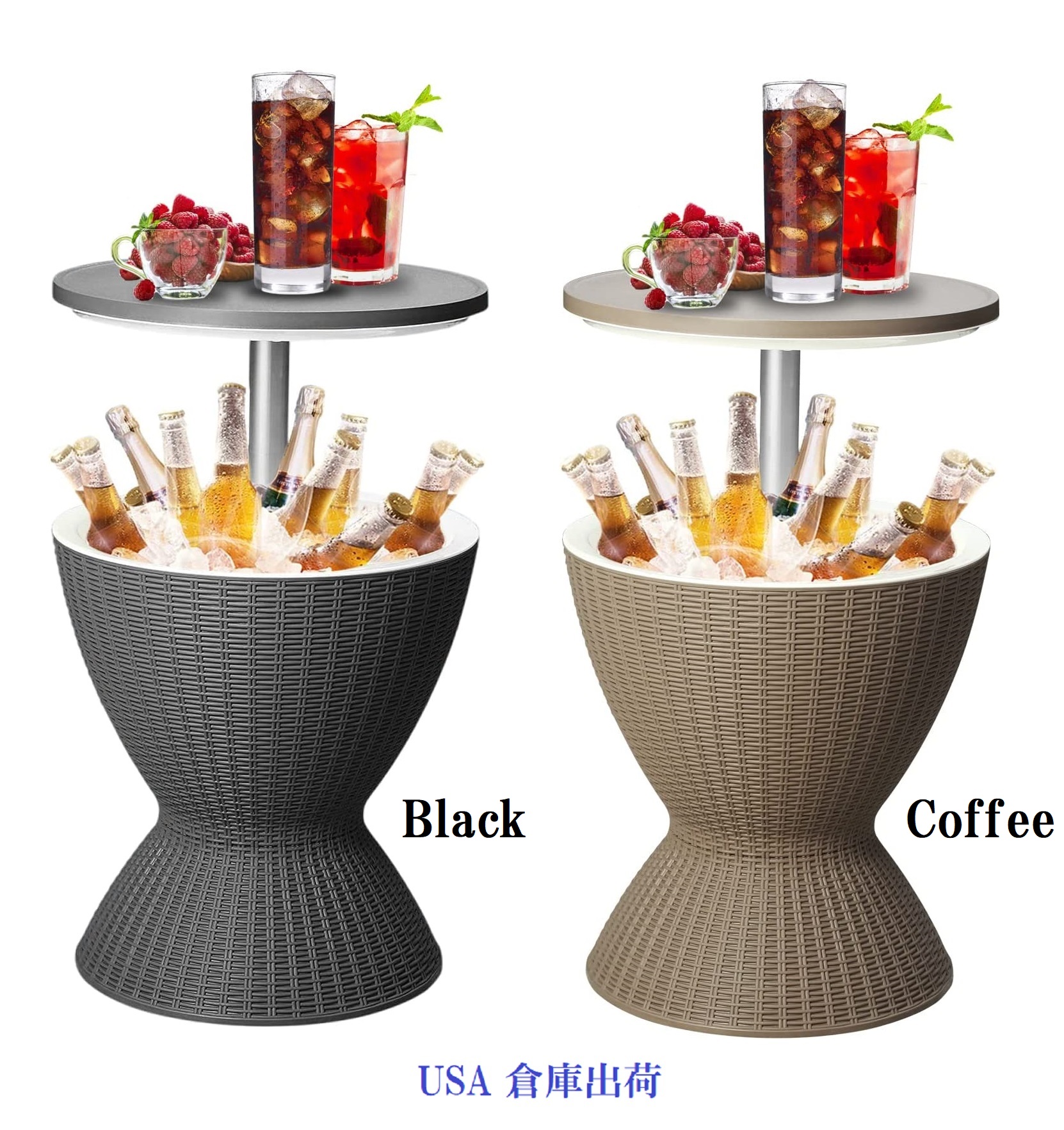 パティオ　クールバーテーブル 　Black&Coffee　２色からお選び頂けます。