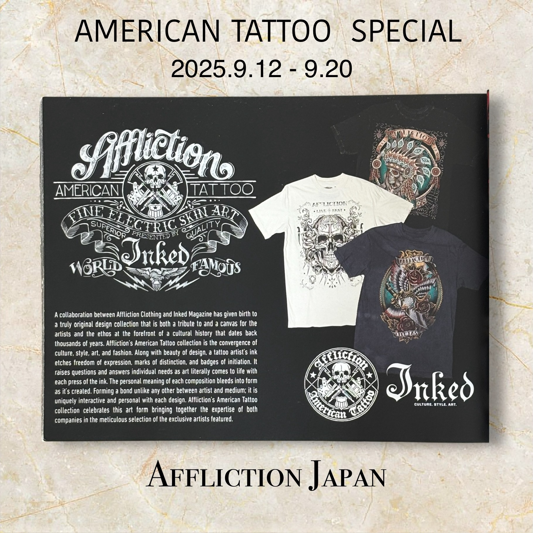 ★芸術の秋イベント★American Tattoo & & Inked Magazine Tシャツ★