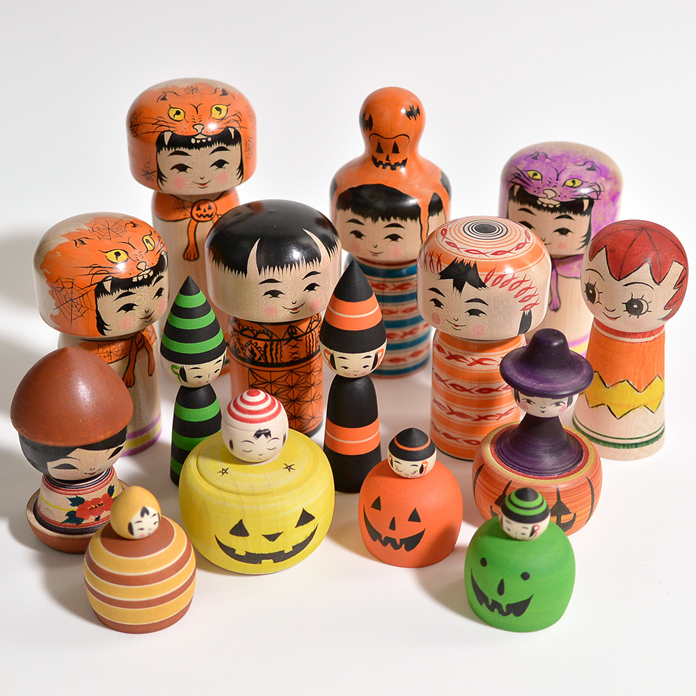 ハロウィンにぴったりな新作こけし入荷しました。