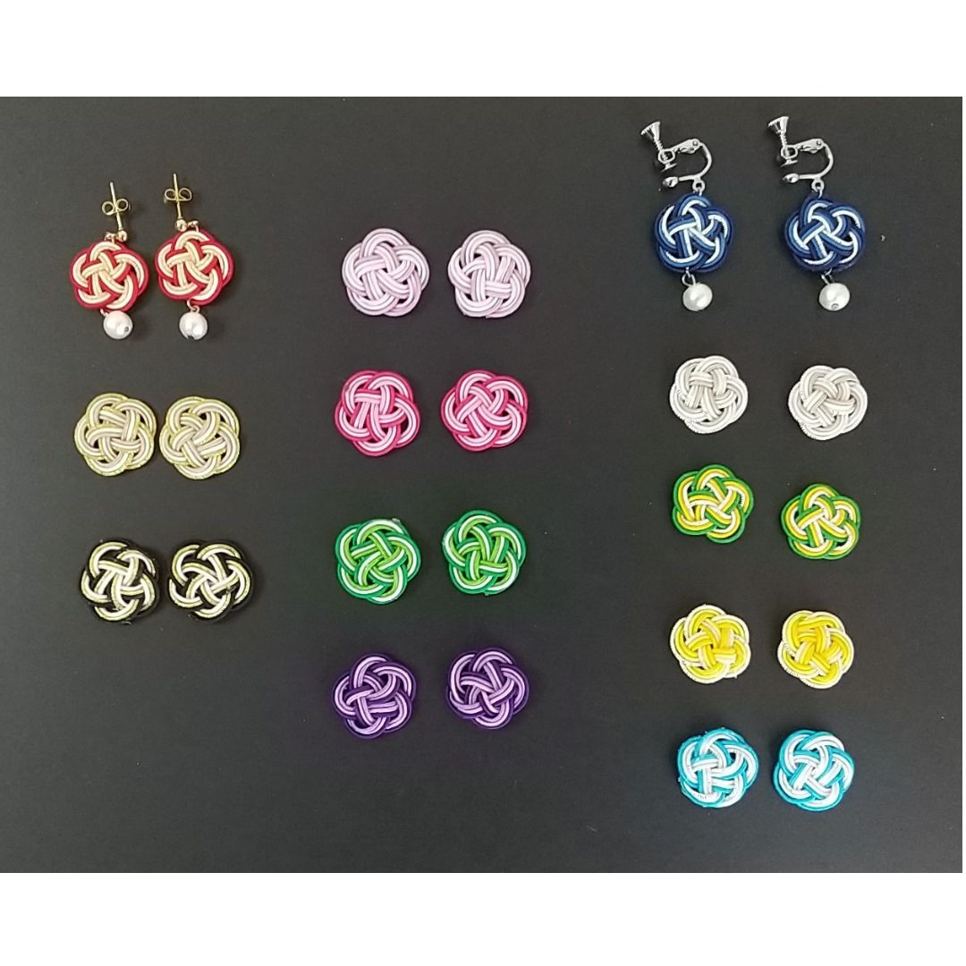 金属アレルギー対応の金具を使った水引ピアス・イヤリングの商品を販売いたします!!
