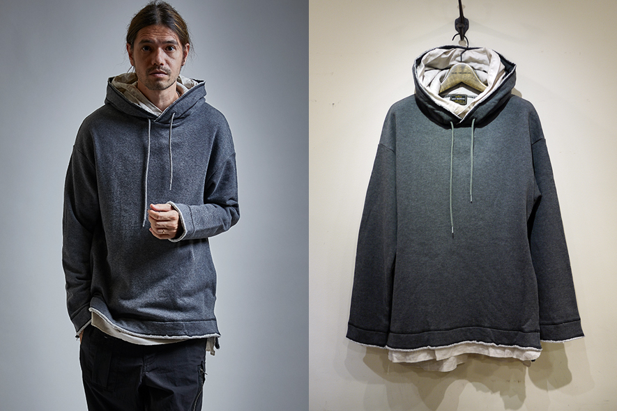 LAYERED HOODED SWEAT