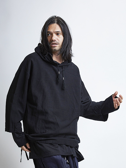 EGO TRIPPING | LAYERED LINEN HOODIE