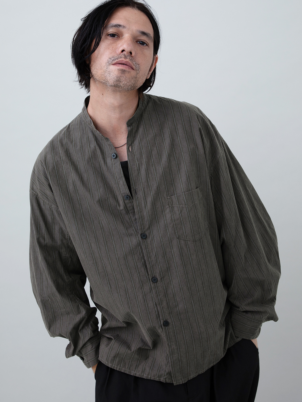 EGO TRIPPING | SUMISHIRT 墨染スタンドカラーシャツ