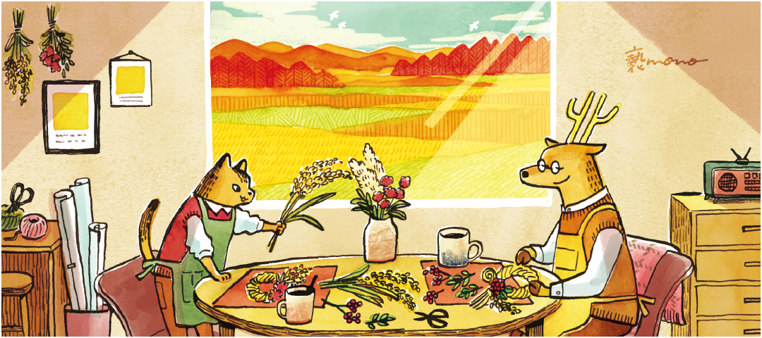 ふたりの制作風景。