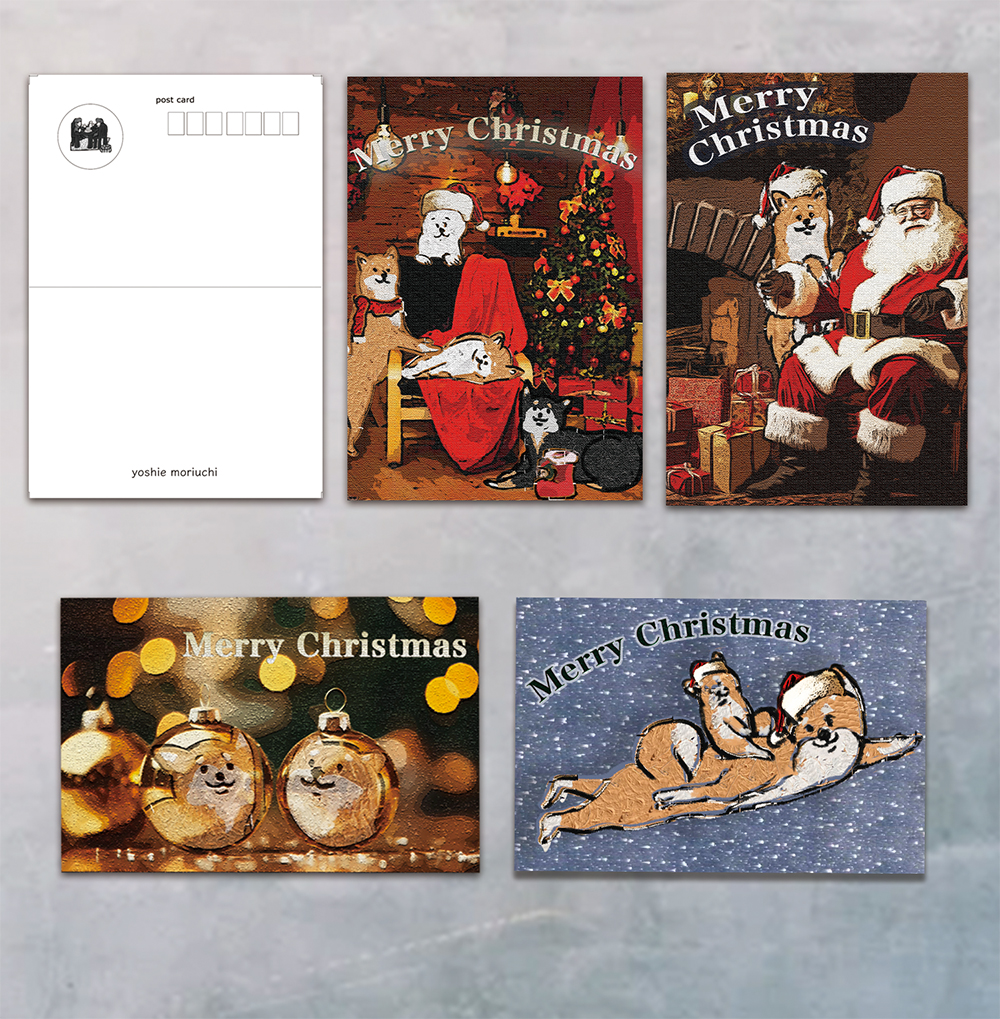 柴犬とサンタクロースのクリスマスカードの販売を開始しました！