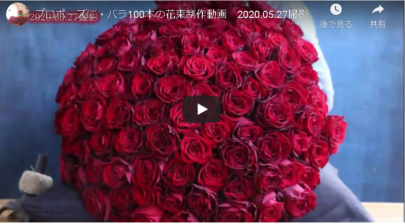 プロポーズに・バラ100本の花束制作動画　2020.05.27撮影