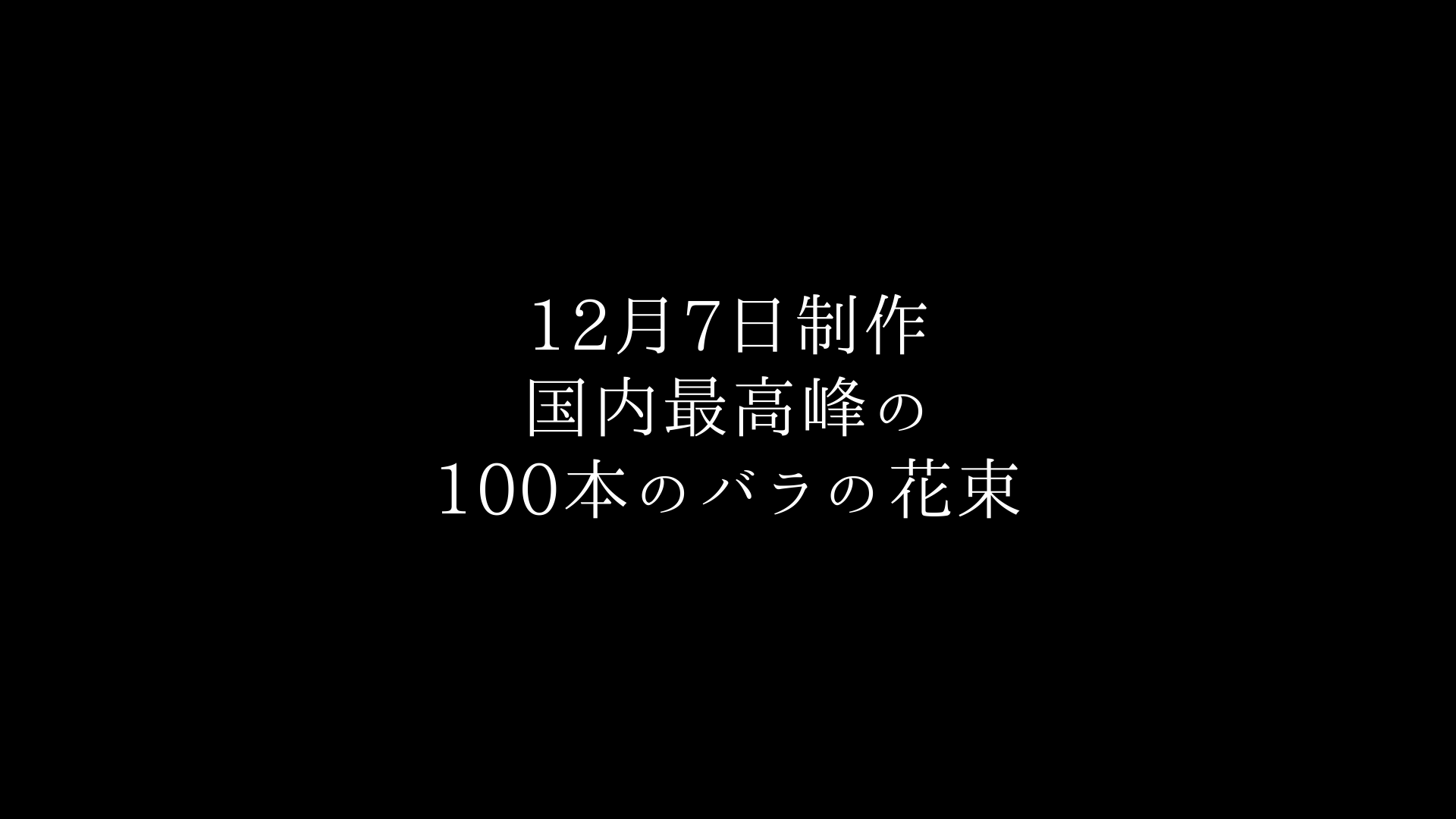 国内最高峰のバラ100本の花束制作動画　2020.12.07撮影