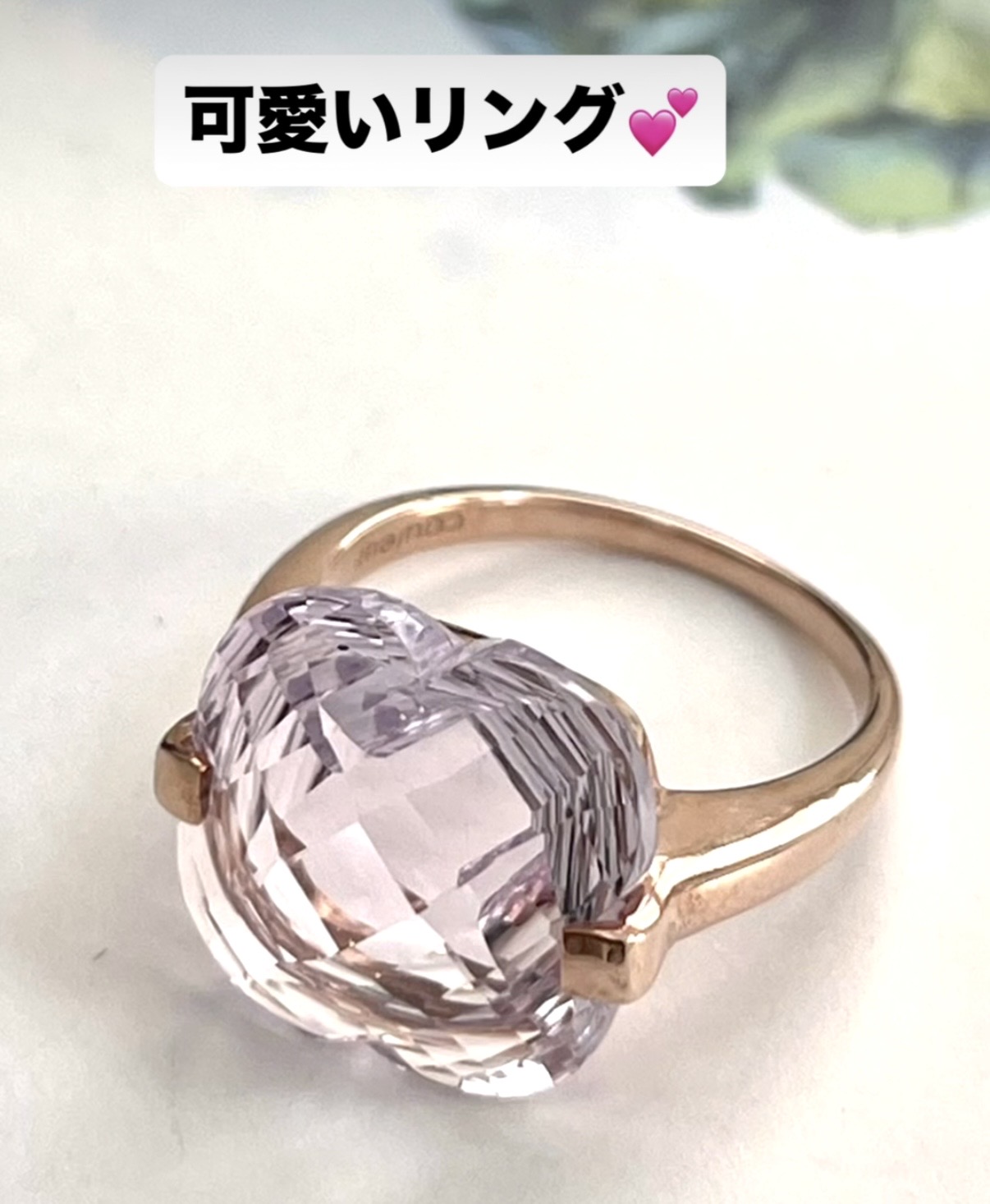 優しいピンクカラーのリング♡