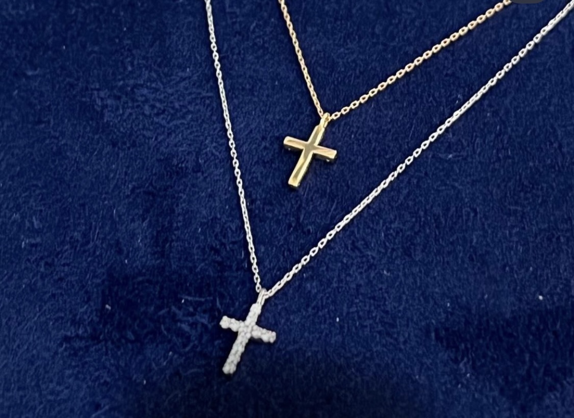 プチクロス†ダイヤネックレス