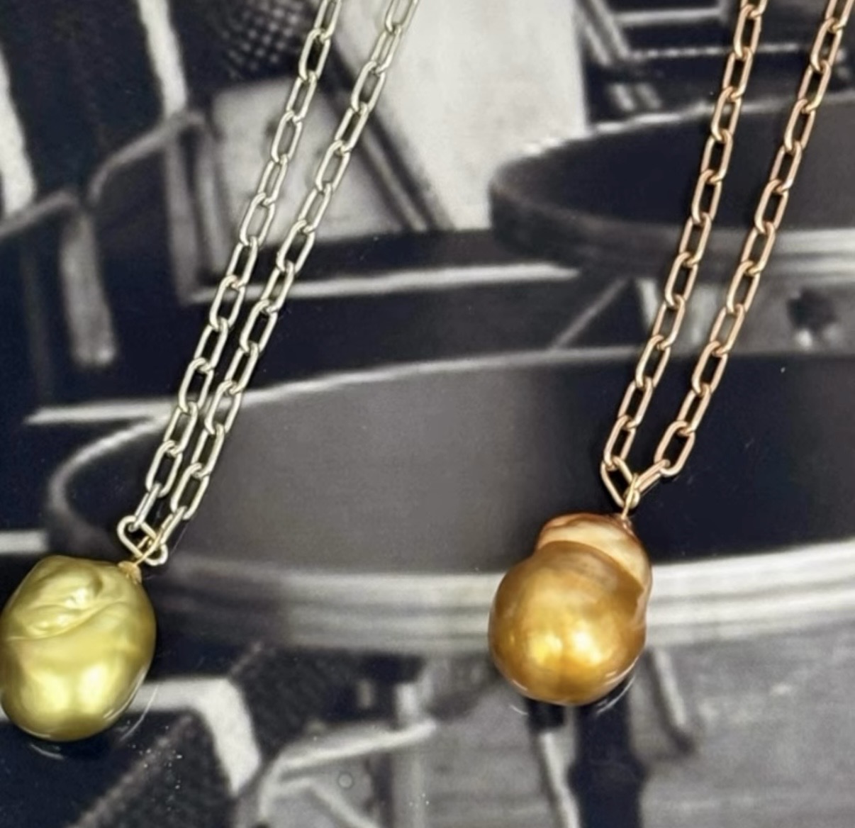 お嫁入りした、バロックパールネックレス♪