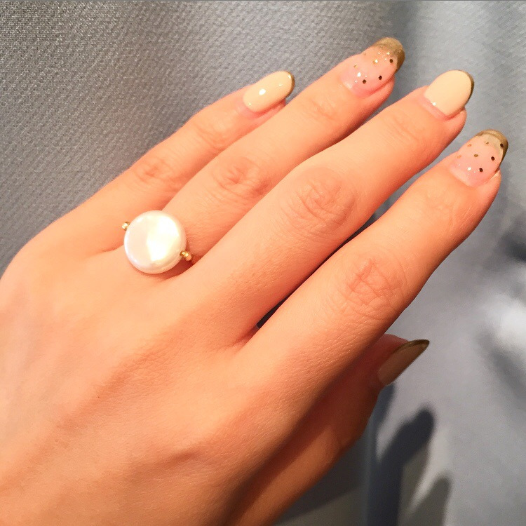コイン型パールリング⚪️✨
