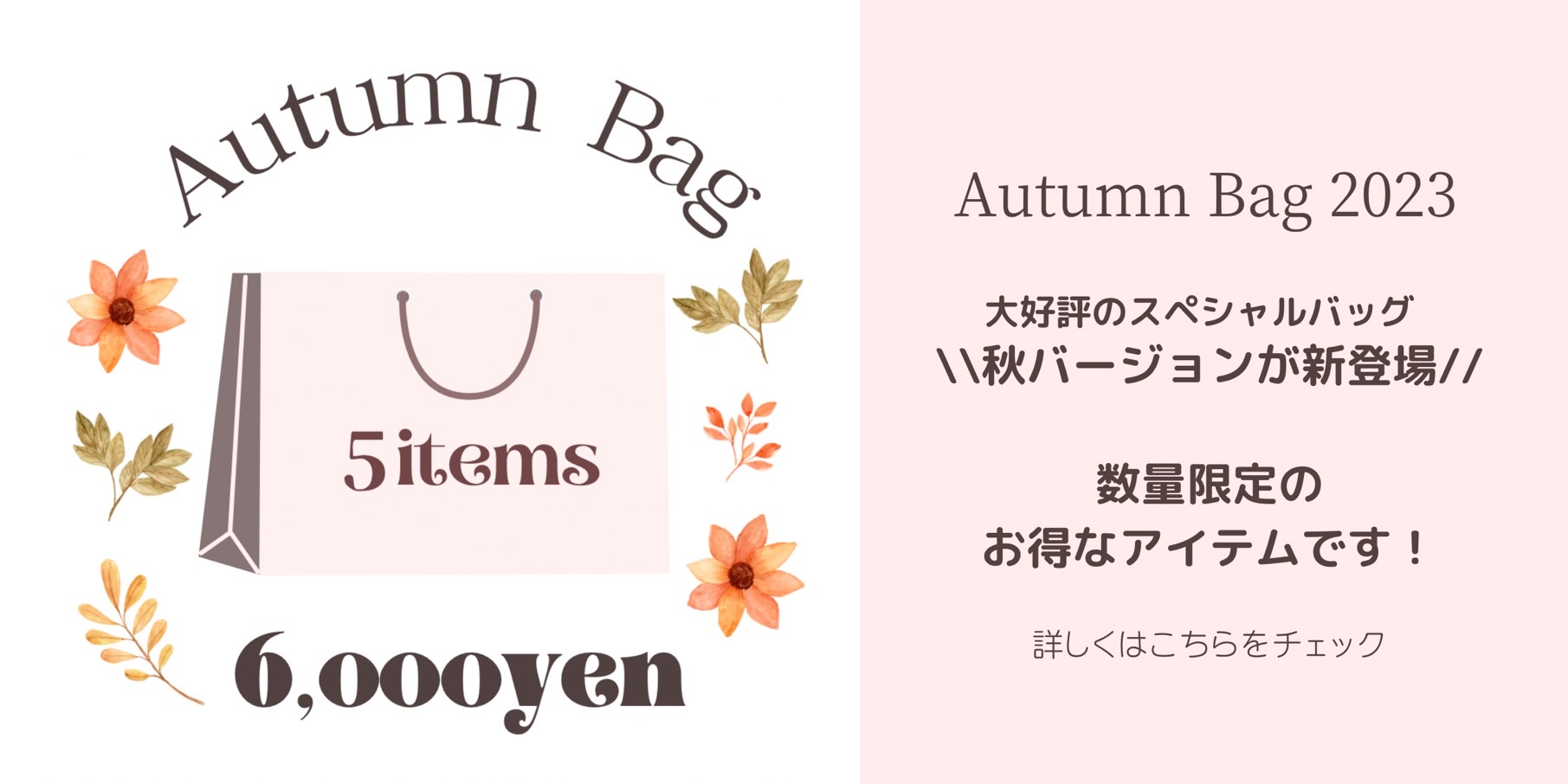Autumn Bagが大好評販売中✨