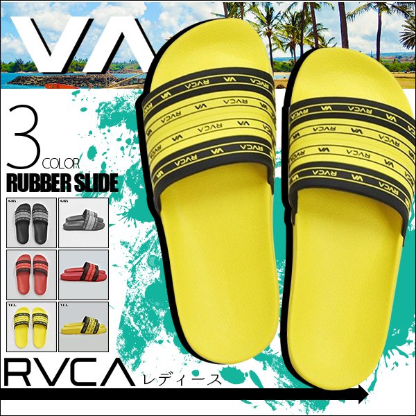 ストラップ部分にRVCAロゴをプリントしたレディースシャワーサンダル🌈ＢＥＡＣＨＤＡＹＳ
