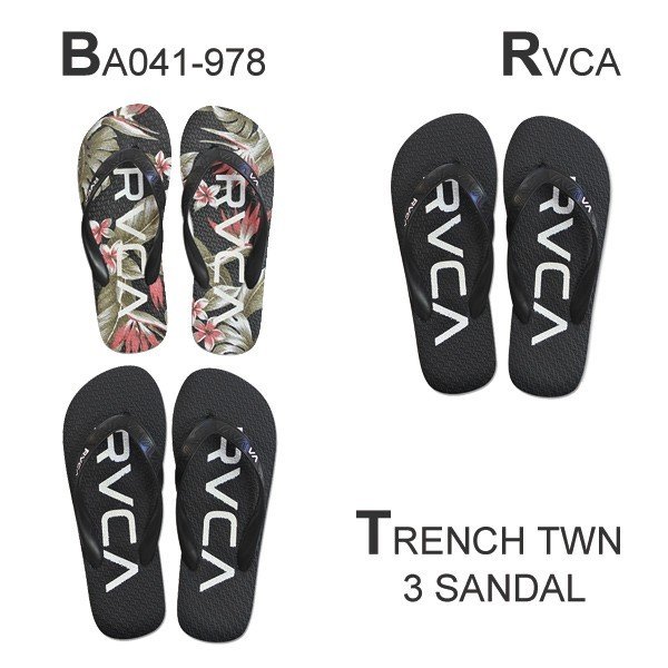 インソールにはコントラストカラーにRVCAロゴをプリントしたビーチサンダル🌈ＢＥＡＣＨＤＡＹＳ